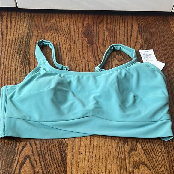 Shade & Shore Blue Classic Bikini Top Size Large New with Tags - Picture 1 of 5